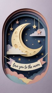 Paper Cut Moon Love