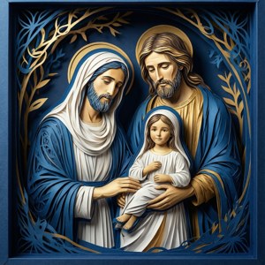 Paper Cutout Holy Family