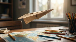 Paper Plane Desk Map