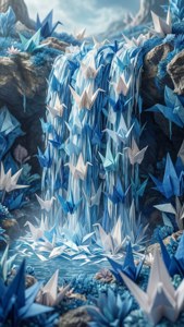 Paper Waterfall Cascade