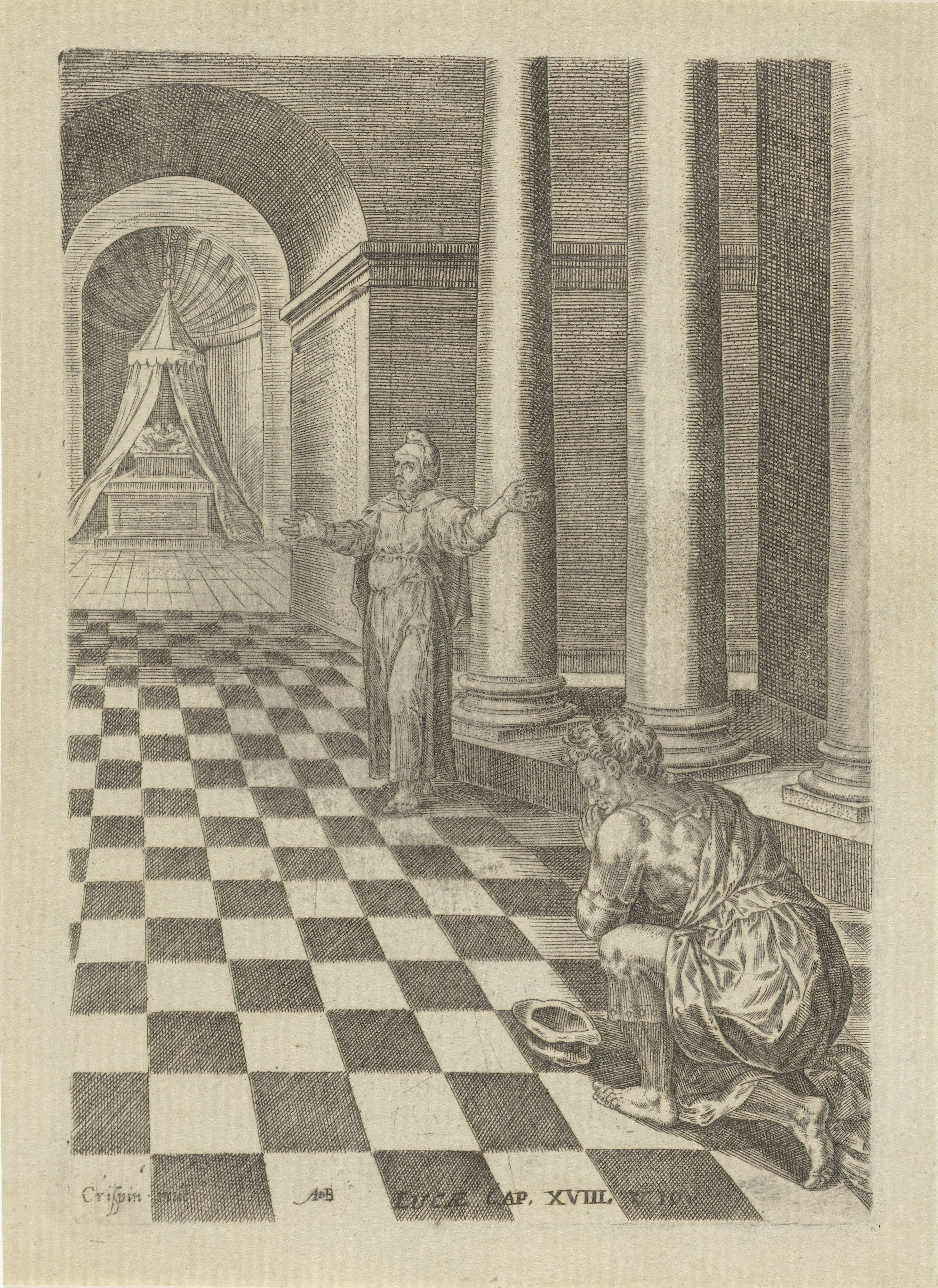 Parabel van de tollenaar en de Farizeeër by Abraham de Bruyn