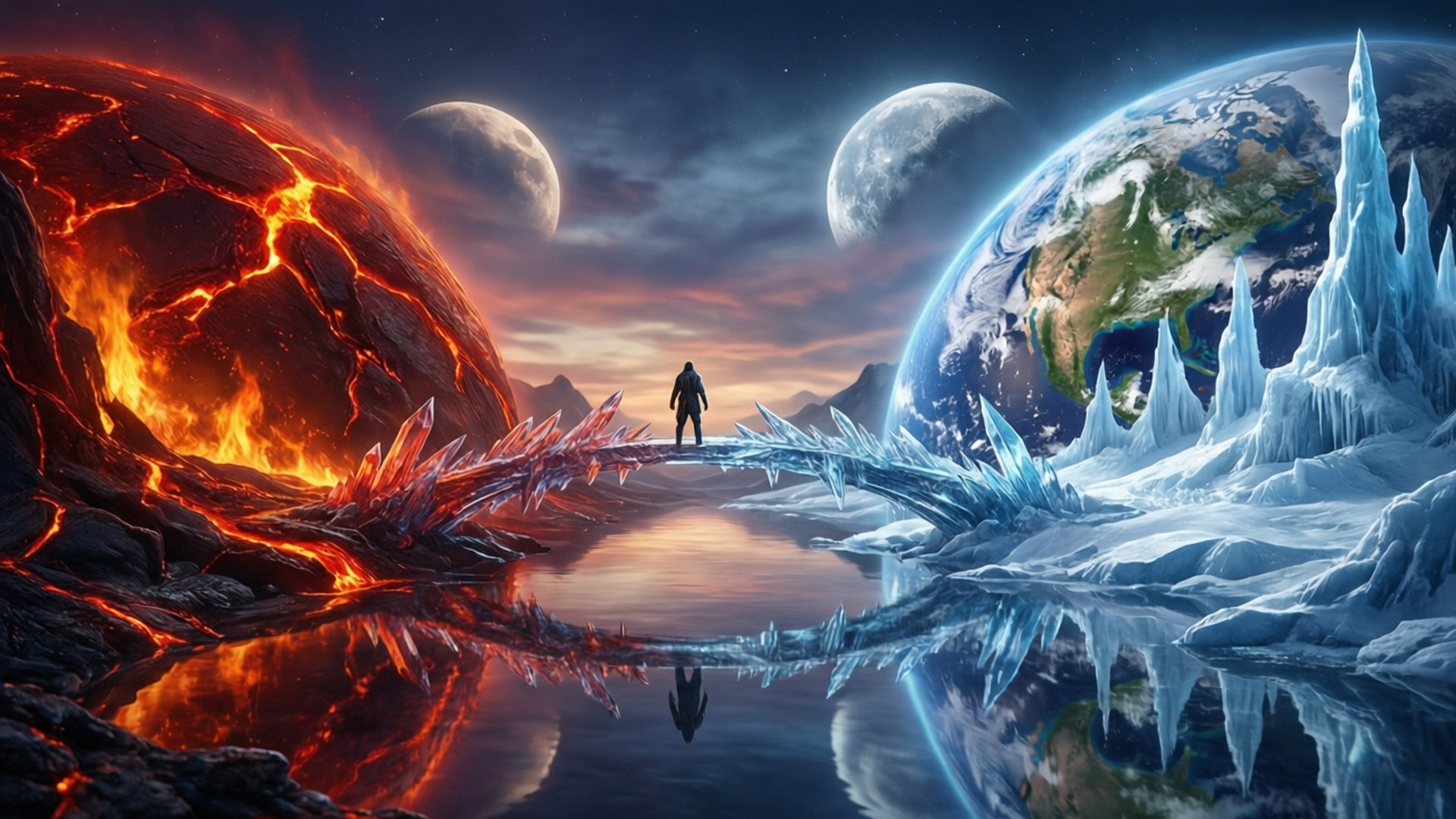 Parallel Worlds Bridge by Wallpapers.art Studio