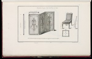 Paravent de quatre Pieds huit Pouces de haut [et] Chaise courante