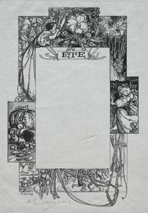 Paris Almanac, 1897:  Decorative Border, Summer