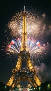 Paris Fireworks Eiffel Tower