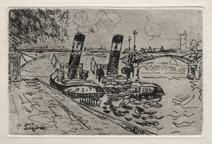 Paris, Le Pont des Arts avec Remorqeurs