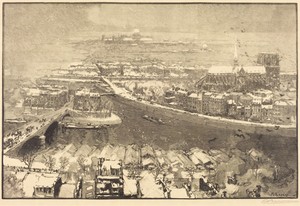 Paris under Snow, View from St.-Gervais (Paris sous la neige, vu du haut de St.-Gervaais)