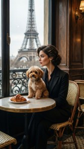Parisian Café with Poodle