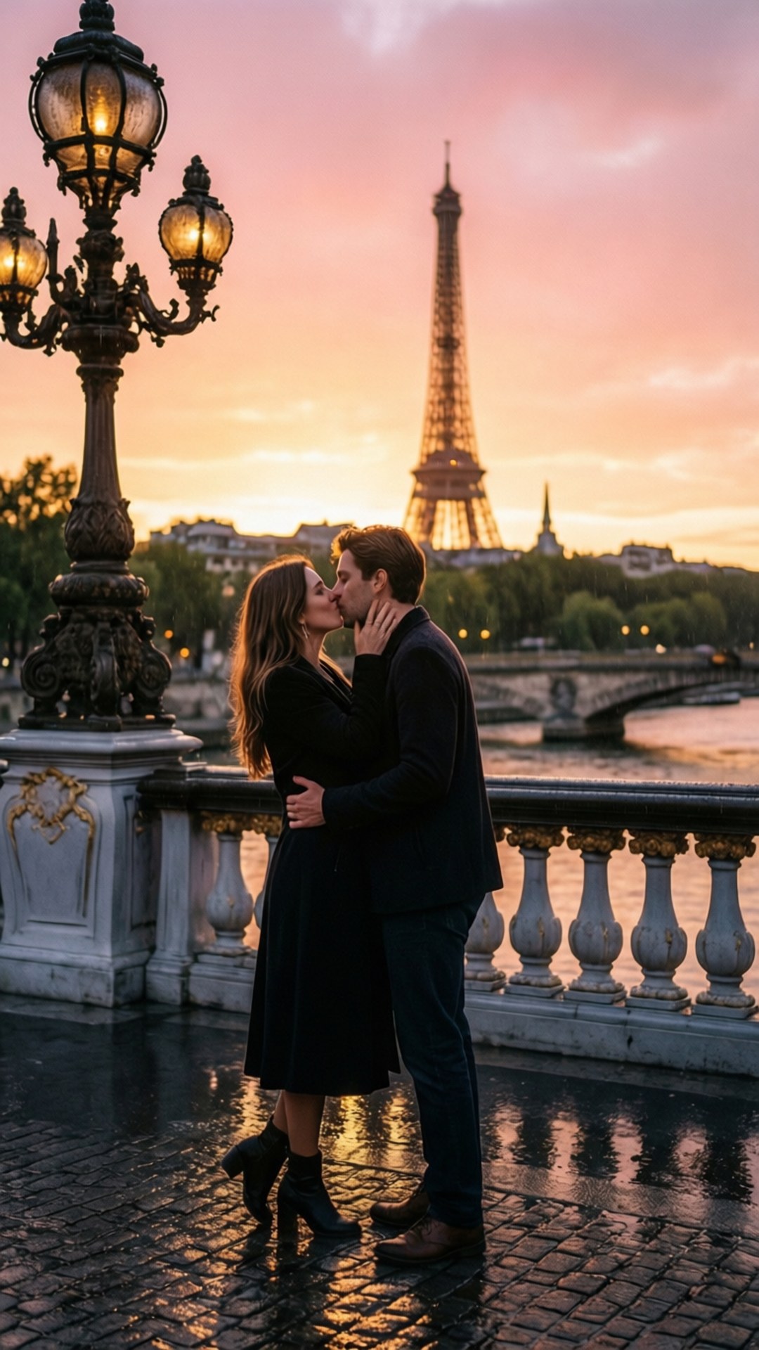 Parisian Dawn Kiss by Wallpapers.art Studio