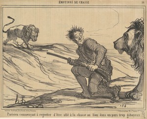 Parisien commencant a regretter ... la chasse au lion ...