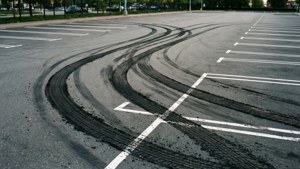 Parking Lot Skid Marks