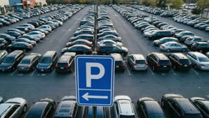 Parking Lot with Sign