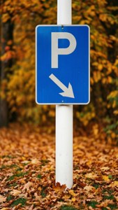 Parking Sign Autumn
