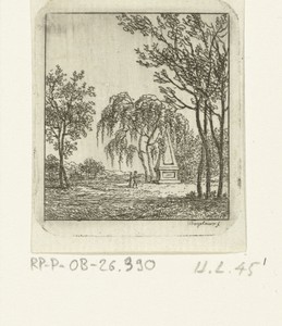 Parklandschap met grafmonument