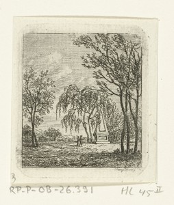 Parklandschap met grafmonument