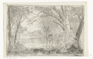 Parklandschap met hert