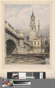 Part of Old London Bridge, St. Magnus and the Monument