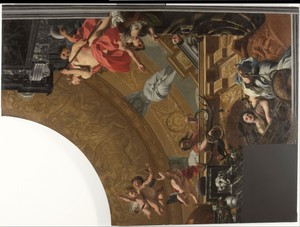 Part (top right) of a ceiling decoration with Diana and her companions as the principal representation