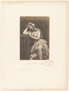[Partially Nude Figure Seated, Head Resting on Hand]