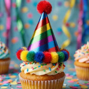 Party Hat Cupcake Topper