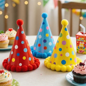 Party Hats and Cupcake