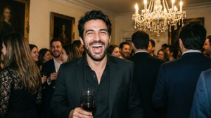 Party Laughter with Wine