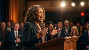 Passionate Speech on Stage
