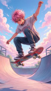 Pastel Anime Skater