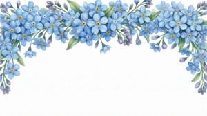 Pastel Blue Forget-Me-Not Border