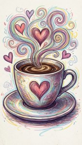 Pastel Coffee Love Doodle
