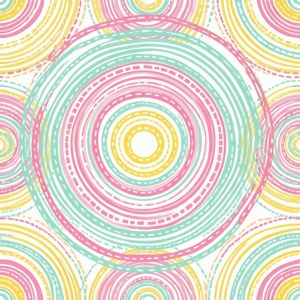 Pastel Concentric Dashed Circles