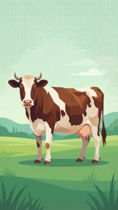 Pastel Cow on Field