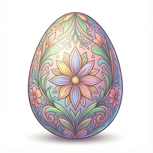 Pastel Floral Easter Egg