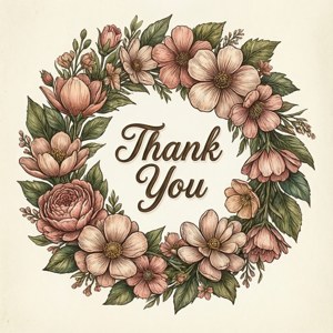 Pastel Floral Wreath Thank You