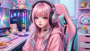 Pastel Gamer Girl Setup
