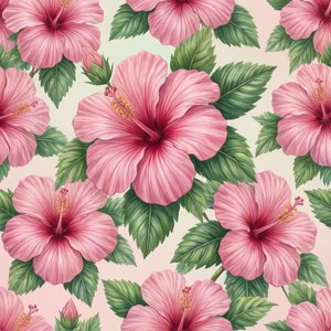 Pastel Hibiscus Pattern
