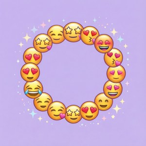 Pastel Kawaii Emoji Circle