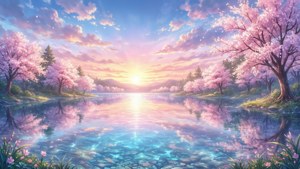 Pastel Lake Sunset