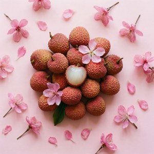 Pastel Litchi Flat Lay