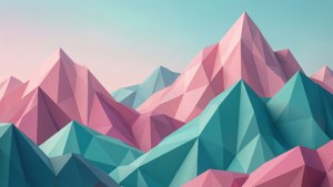 Pastel Low-Poly Mountains
