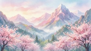 Pastel Mountain Blossom