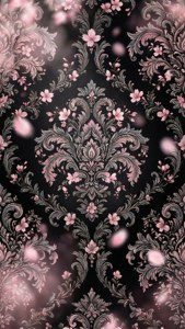 Pastel Pink Cherry Blossom Damask