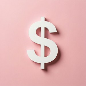 Pastel Pink Dollar Sign