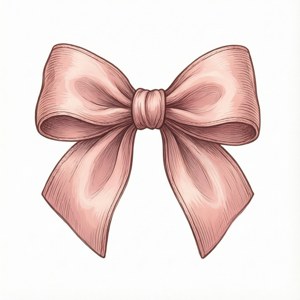 Pastel Pink Hand-Drawn Bow