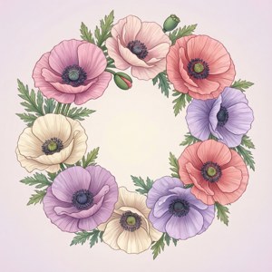 Pastel Poppy Wreath