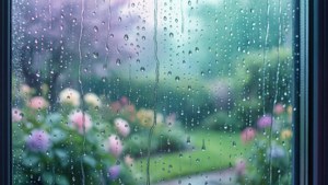Pastel Rain on Window