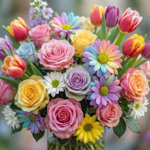 Pastel Rainbow Florals