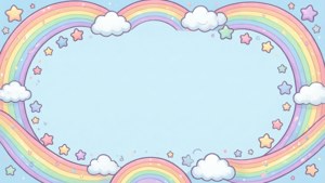 Pastel Rainbow Kawaii Border