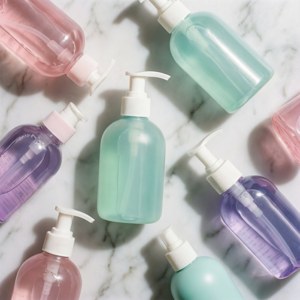 Pastel Sanitizer Flat Lay
