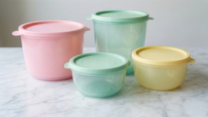 Pastel Tupperware Flat Lay